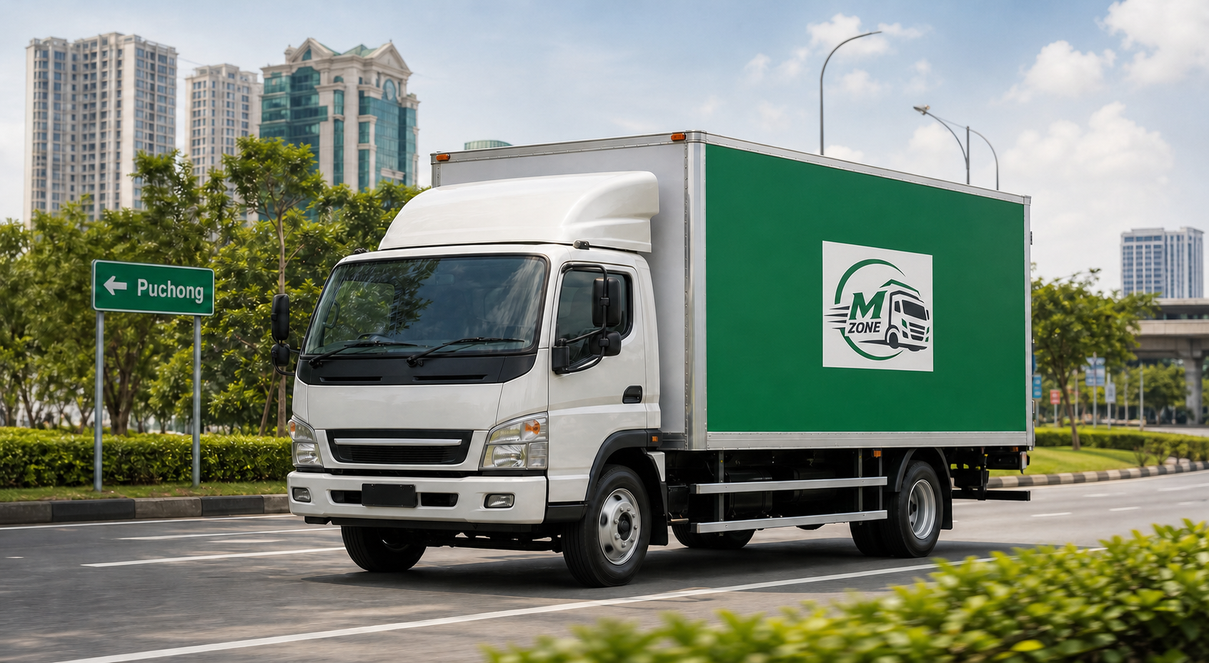 M Zone Transportation lorry travelling through Puchong